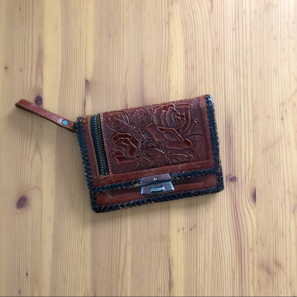 Vintage tooled leather wallet